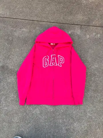 레어 GAP zip foodie 핑크 y2k 크롭 기장