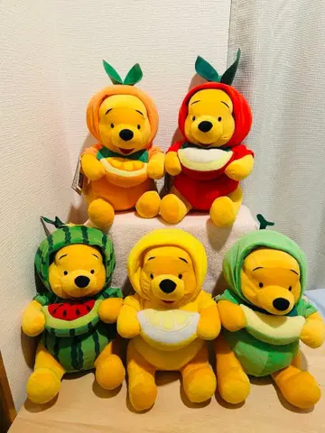 곰돌이 푸 봉제 인형 인형옷 5체 세트 레트로 디즈니