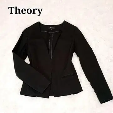 [ 레어 사이즈 ] Theory 자켓 노카라 버튼 없음 블랙 XS