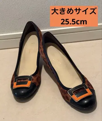 빅 사이즈 레오파드 무늬 펌프스 25.5cm Made in Japan