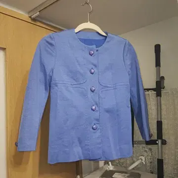 고급 패션 노카라 자켓 블루