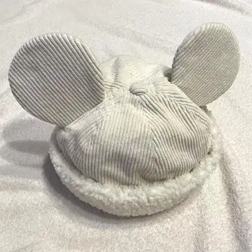 미키마우스 귀도리 모자 코듀로이 & 보아캡 58cm 아이보리