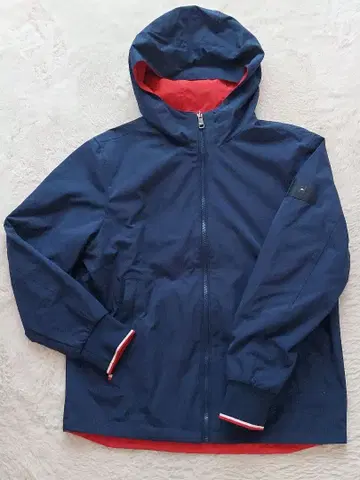 TOMMY HILFIGER 후드 부착 리버서블 자켓 네이비/레드