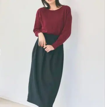 cohina 2way 넥 루즈핏 니트 버건디