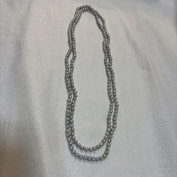 실버 담수 펄 롱 목걸이