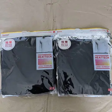 유니클로 극난 히트텍 V넥T 9부 소매 M 사이즈 2개