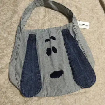 SNOOPY TOWN 스누피 페이스 토트백 데님