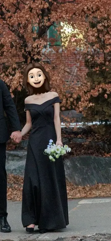 블랙 오프숄더 드레스