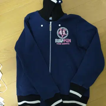 네이비 후드 부착 점퍼