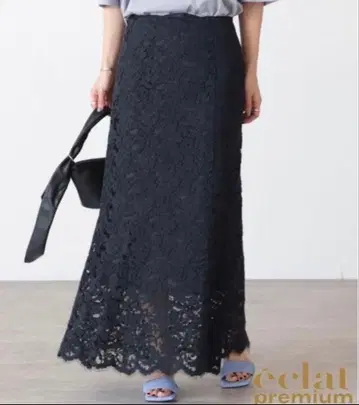 [ eclat x VERMEIL ] 레이스 소재 머메이드 스커트