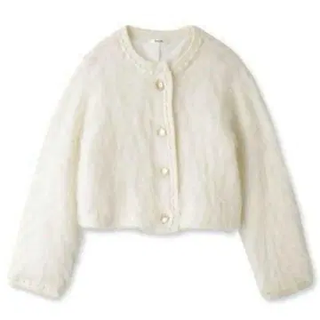 스나이델 퍼라이크 니트 자켓 아이보리 골드 버튼