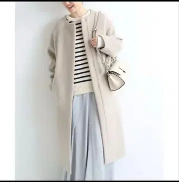 이에나 내추럴 노카라 코트 롱 기장 36