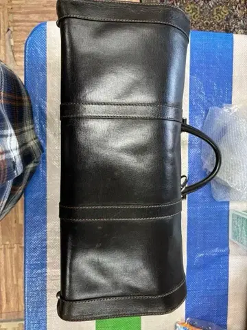 던힐 dunhill 블랙 가죽 보스턴 백 지퍼 다이얼 열쇠 포함