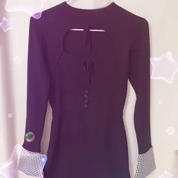 다리치 Darich 프론트 오픈 니트 미니 원피스