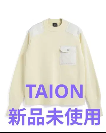 TAION 니트 스웨터 포켓 부착 긴팔