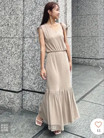 riend 슬리브리스 원피스 베이지