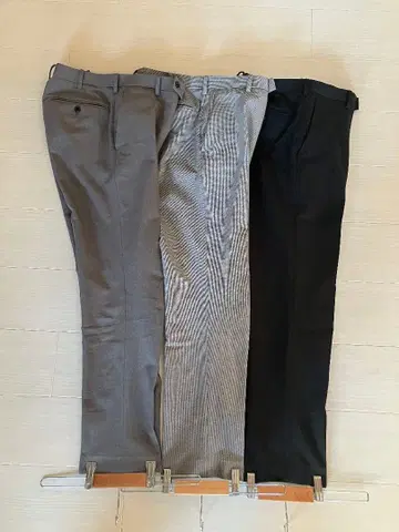 유니클로 감동 팬츠 슬랙스 3세트 그레이 체크 블랙