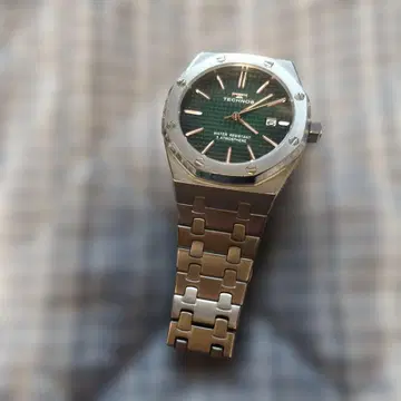 TECHNOS 쿼츠 손목시계 그린