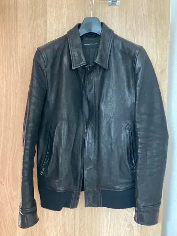 LOUNGE LIZARD 블랙 가죽 자켓