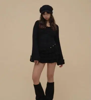 andmary Leia frill set up black