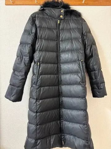 롱 다운 자켓 블랙 퍼 포함