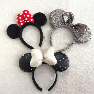 디즈니 리조트 한정판 미니 머리띠 스팽글 펄