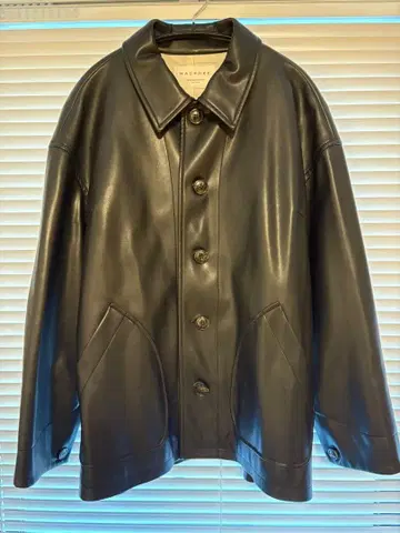 MACPHEE 블랙 가죽 자켓 코트 투모로우랜드