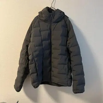 유니클로 퍼프 테크 후드티 다크 그레이 L