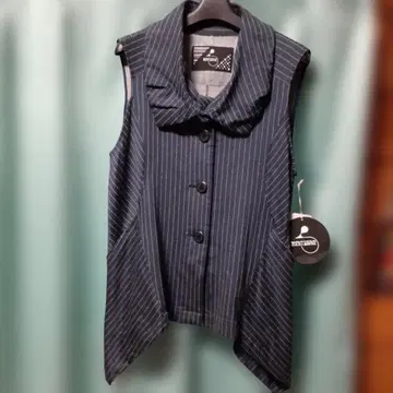 센소유니코 POINTLIGNE 스트라이프 패턴 슬리브리스 베스트 미사용