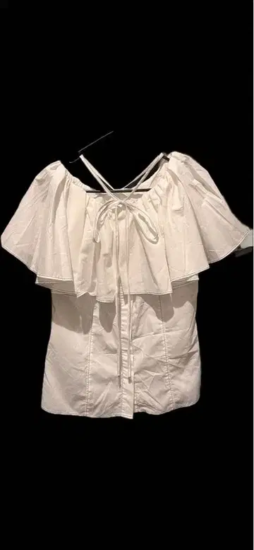 cocodeal 리본 프릴 블라우스 화이트