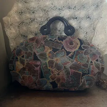 [ ARUKAN ] 고블랑 직조 라운드 백 새상품급 레트로 가죽