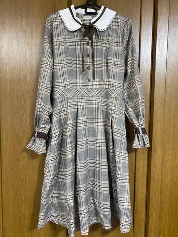 axes femme 벨트 디자인 체크 OP