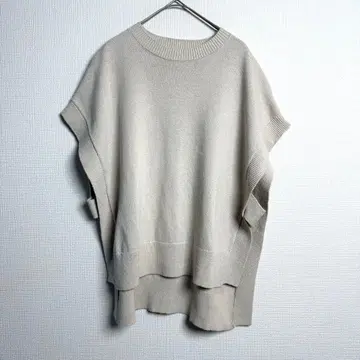 843 MilaUmi Silk Blend Knit Poncho Beige