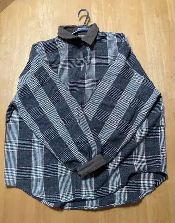 빅 실루엣 소매 개더 체크 셔츠