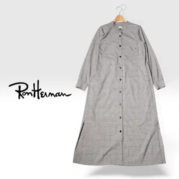 J408@ Ron Herman 체크 무늬 밴드 카라 셔츠 원피스 9