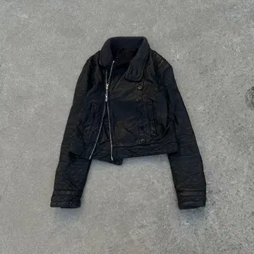 Short Leather Aviator Jackety2k grunge