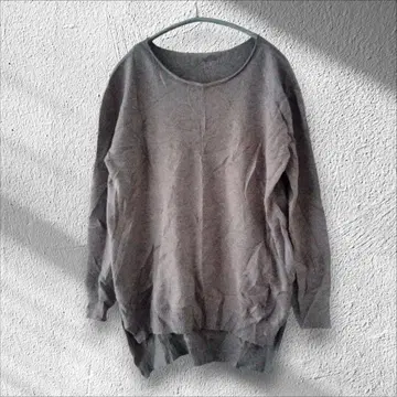 1점 한정 그레이 주 크루넥 니트 스웨터 긴팔 상의