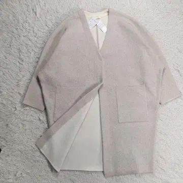 택 포함 컨디션 최상 보르지 더블 페이스 폭스 빅 가디건 S 최근