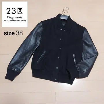 (새상품급) 23구 블루종 MA-1 천연 가죽 블랙 38