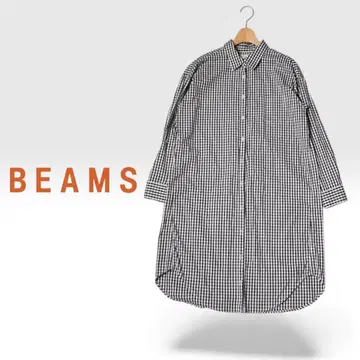 YJ406@ BEAMS 깅엄 체크 셔츠 원피스