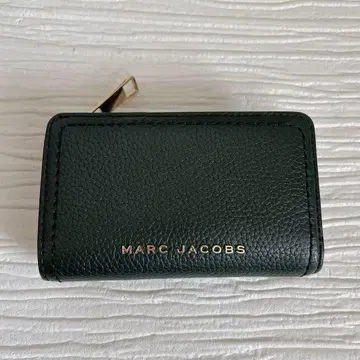MARC JACOBS 접이식 지갑 가죽 다크 그린 로고 금장 장식