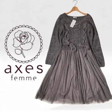 J405@ 택 포함 새상품 axes femme 니트 절개 원피스 그레이