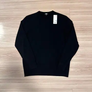 25AW UNIQLO 메리노 크루넥 스웨터 블랙 XL