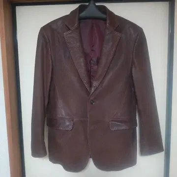 와인 레드 양가죽 자켓