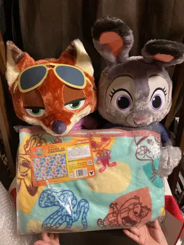 주토피아2 슈퍼 라지 봉제 인형 닉 주디 큰 담요 3종