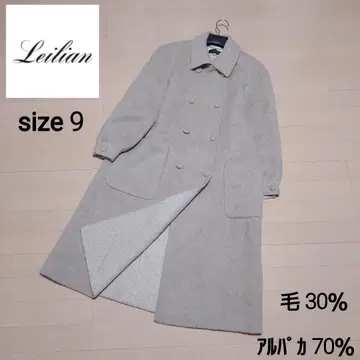 (컨디션 최상)Leilian 알파카 롱 코트 베이지 9