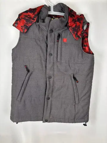 [ 새상품 ] Element 후드 부착 베스트 L 사이즈 그레이/레드