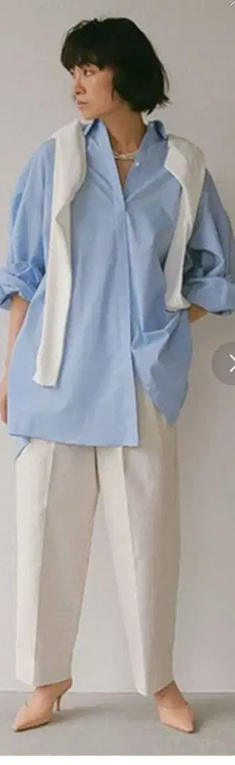 ETRETOKYO 하이웨스트 턱 팬츠