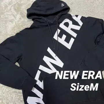 뉴에라 후드 부착 맨투맨 풀오버 블랙 남성용 사이즈 M