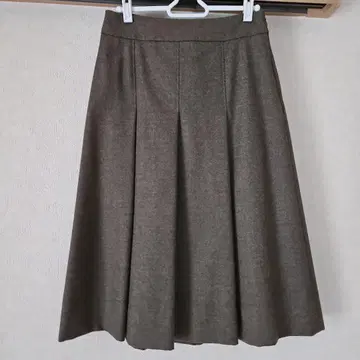 AS PESI 브라운 울 플리츠 스커트 42